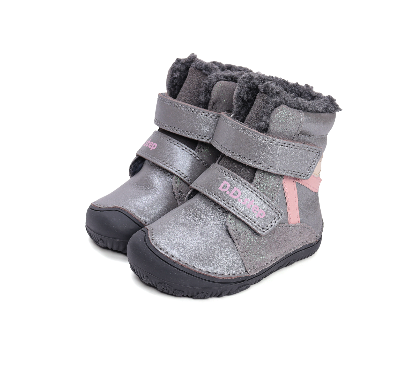 Pár dievčenských zimných barefoot topánok D.D.Step